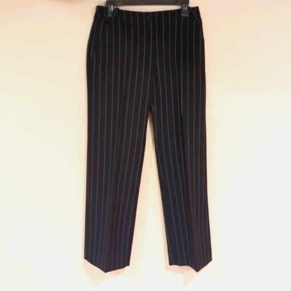 ARMANI women's black wide leg pinstripe pants, size 6 - Picture 2 of 8
